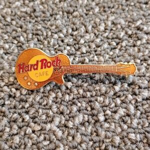 Hard Rock Cafe Guitar Enamel Pin Orange Yellow Gold Tone Vintage Gift Creations
